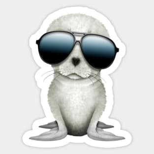 Cute Baby Arctic Seal Wearing Sunglasses Sticker